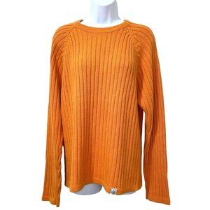 Vintage Hollister Sweater Womens Medium Crew Neck Pacific Merchants Orange Knit